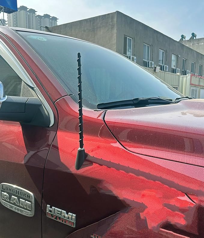 Antenna fits for Dodge Ram 1500 1990-2025 & Ford F150 1990-2025, 13 inches Spiril Rubber Antenna Replacement for Dodge RAM Truck Radio Accessories Enhanced Reception