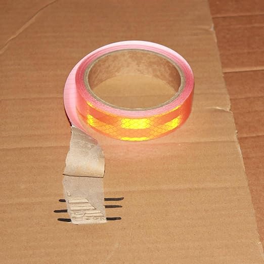 Non Fading Reflective Tape Orange Outdoor Waterproof 1 inch Wide, High Visibility Safety Warning Reflector Sticker Strips (15 feet)