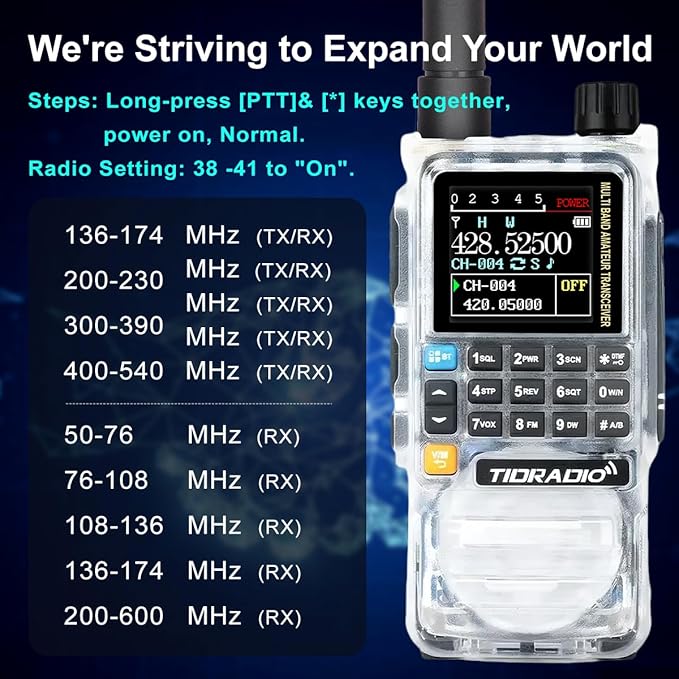 TIDRADIO TD-H3 Plus Ham Radio Handheld,Bluetooth-headphone-connectable,Wireless Programming, Multi-band Walkie Talkies Long Range NOAA Emergency Weather Radios for Survival Gear Hunting Crystal 2 Pack
