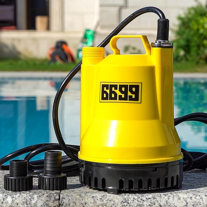 1/6HP Portable Utility Pump Submersible Small Backup Sump Pump Draining pump to Remove Water from Flooding House Basement Pool Tankless Heater Flushing Pump with 10-Foot Cord SUB 1100