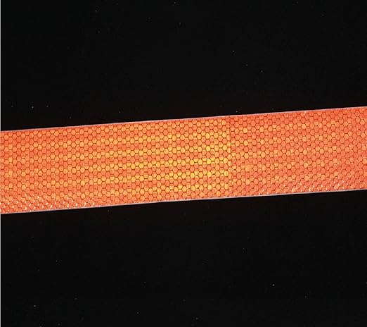 Orange Reflective Tape Outdoor Waterproof 2 inch Wide, High Visibility Industrial Marking Tape, Safety Adhesive Stickers (68 feet,5 Rolls)