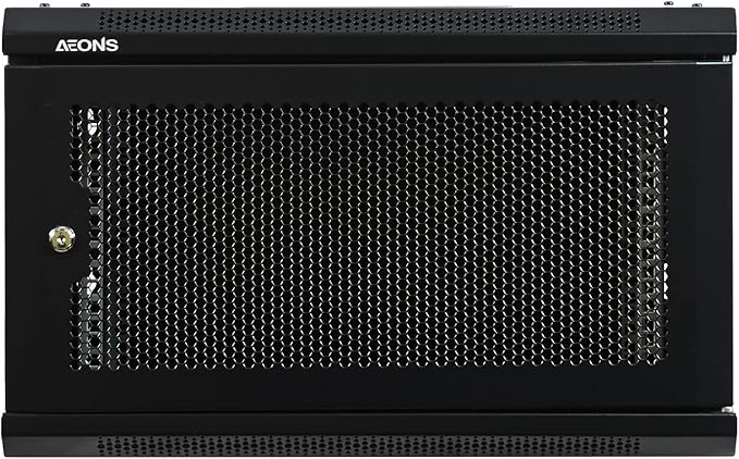 6U Professional Wall Mount Network Server Cabinet Enclosure 19-Inch Server Network Rack Meshed Door Low-Profile Black