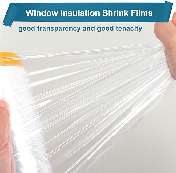 Window Insulation Kit for Winter, Plastic Window Covering 94 Inch Wide × 393 Inch Length with Double-Sided Tape, Insulates Patio Doors & Large Windows Winterizing, 1 Roll Clear