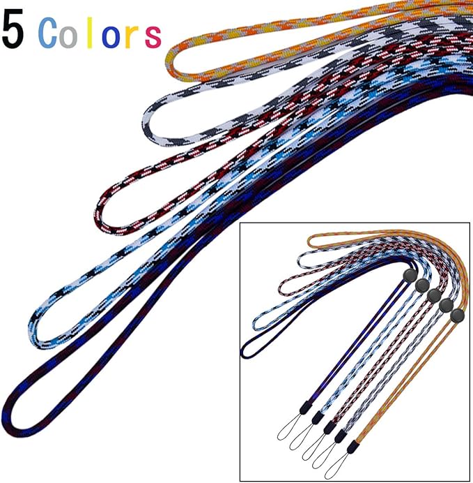 YOUOWO 5 Pack 5 Colours Adjustable Lanyards Neck Strap Lanyard For Keys Pen Phone ID Badges Holder