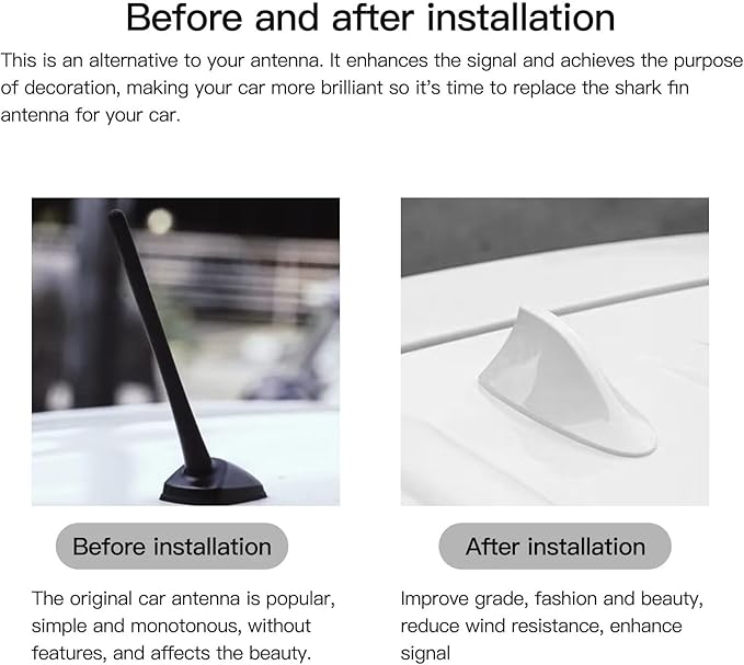 Replacement Shark Fin Roof Car Antenna Radio FM/AM Antena Cover Universal Screw for SE Hatchback 4-Door SXT Sedan 4-Door Citadel Sport Utility 4-Door SLE Crew Cab Pickup 4-Door White