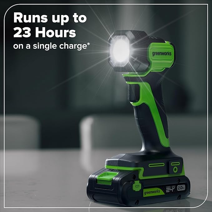 GREENWORKS 24V (5-TOOL) Combo (Drill + Impact Driver + Circular Saw + Multi-Tool + Flashlight), 4.0Ah + 2.0Ah (24,000mAh Power Bank) Batteries, (2) Cables, 65W Rapid Charger
