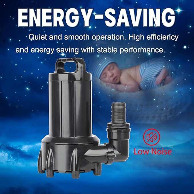 WaterRebirth (PB3000,3000GPH) High Flow Submersible Water Pump-Home/Inline Water Pump-Submersible Pump-Water Transfer Pump-Aquarium Pump