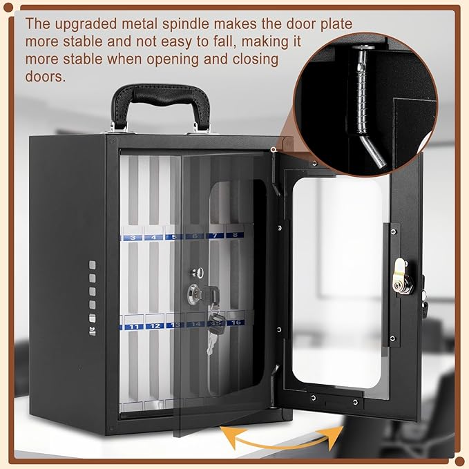 Cell Phone Locker Box, Thickened Steel Cell Phone Storage Cabinet 24 Slots Wall-Mounted Cell Phone Lock Box for School, Company