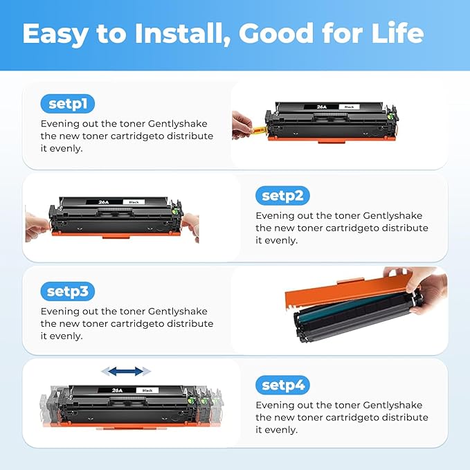 26A Toner Cartridge Black for HP 26A CF226A 26X CF226X Printer Laser Jet Pro M402n M426fdw Toner Cartridges M402dn M402dw M402m M402 Pro MFP M427dw M426dw M426fdn M426, 2 Pack CF226 226A HP26A HP26X