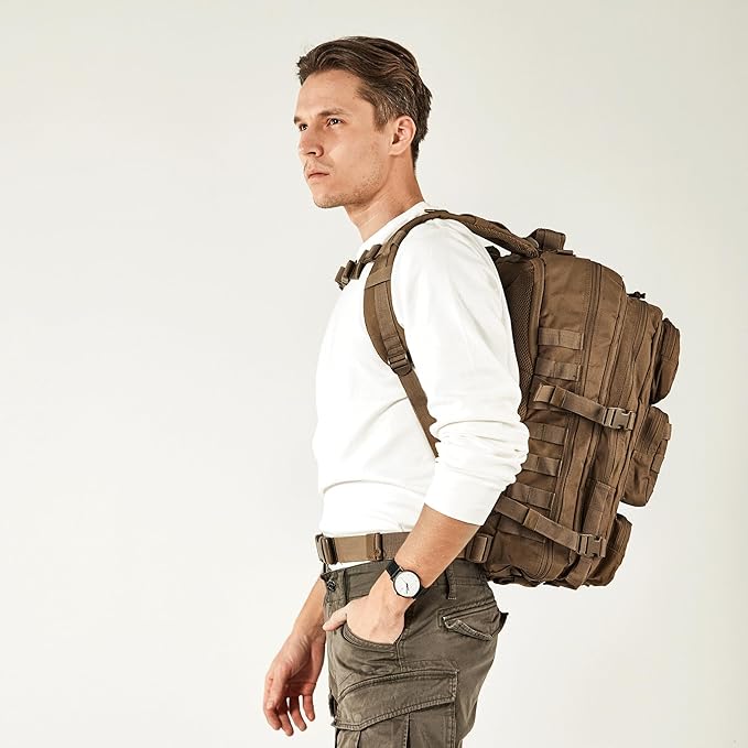 Falko Tactical Backpack for Men and Women 50L Backpack 2.4x Stronger Large Military Molle Rucksack, Bugout Backpack Outdoors