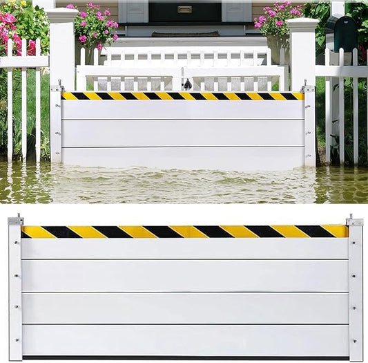 Reusable Flood Protection Barrier - Heavy Duty Aluminum Alloy Water Barrier for Doors, Reusable Water Barriers for Flooding for Garage Doors Doorway Driveway(H 3.9ft(120cm),17ft(5.18m))