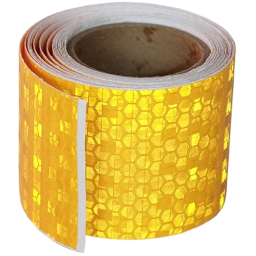 Yellow Reflective Tape 2 inch Wide for Trucks, Outdoor Waterproof High Visibility Safety Warning Reflector Sticker Strips (11 feet)