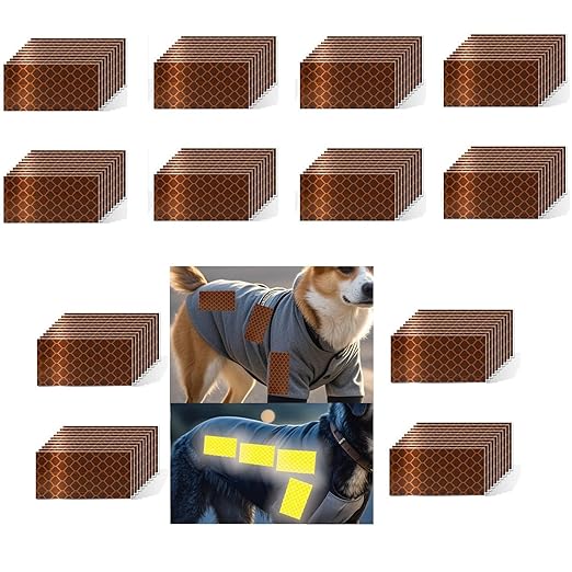 Brown Reflective Stickers 1 inch X 2 inch, Outdoor Waterproof High Visibility Warning Safety Adhesive Reflector Tape (120 Pcs)