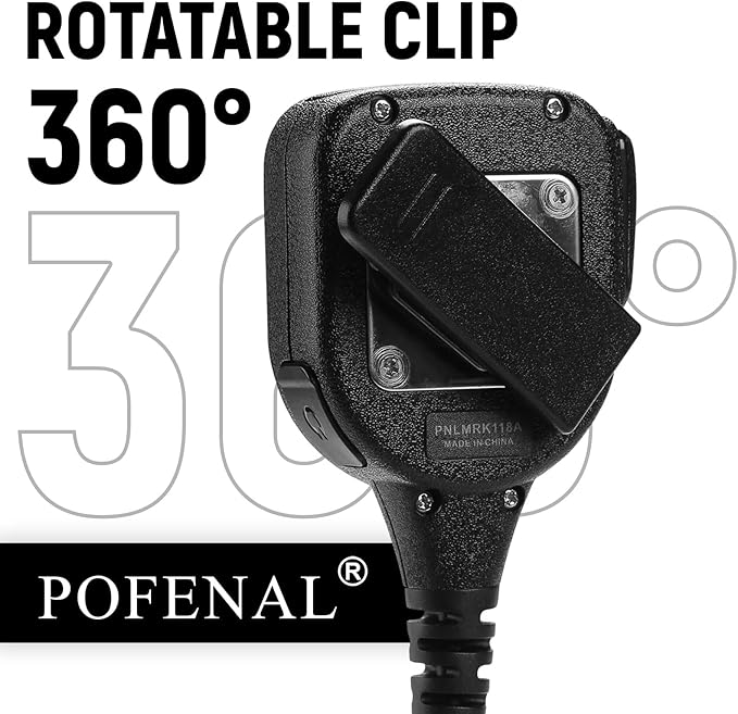 APX 6000 APX 4000 Water-Proof Radio Microphone Remote Shoulder MIC with 3.5mm Audio Jack Compatible with Motorola XPR 6550 XPR 7550 (XPR 7550e Mic, Black)