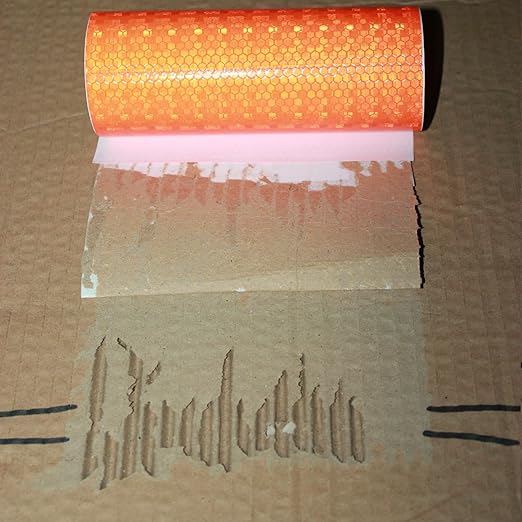 Industrial Reflective Tape Orange 6 inch for Truck, Outdoor Waterproof Hazard Conspicuity Warning Marking Tape (10 feet)