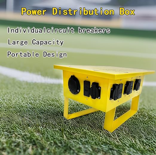 Power Distribution Box,50-Amp,125/250V,Temporary Power Box,Ideal for Temporary Power Needs