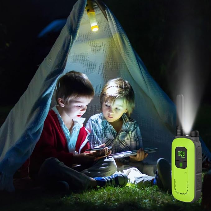 Radioddity FS-T3 Walkie Talkies for Adults Kids Long Range 4 Pack Rechargeable Walky Talky FRS Two Way Radio, 22 Channels License Free USB Charging with Flashlight Boys Girls Gift for Camping Hiking