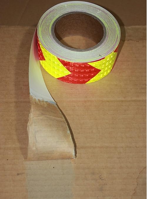 Reflective Tape Outdoor Waterproof 1 inch X 66 feet, High Visibility Hazard Conspicuity Warning Safety Industrial Marking Tape