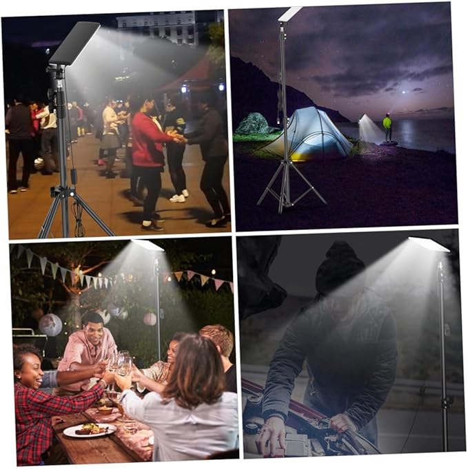 Led Camping Light Telescoping Tripod Stand Weatherproof Portable Work Light for Outdoor Activities Night Fishing and Emergency Repairs