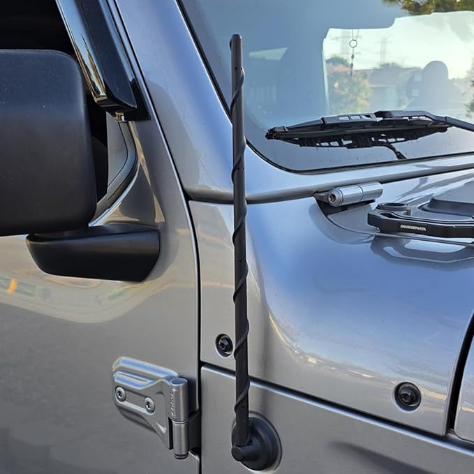 16 Inch Antenna for 2007-2025 Jeep Wrangler Gladiator Rubicon Sahara Sport 4xe Willys Mojave Unlimited, Jeep Wrangler Gladiator Accessories JK JL JT Upgrade Antenna for AM FM Radio