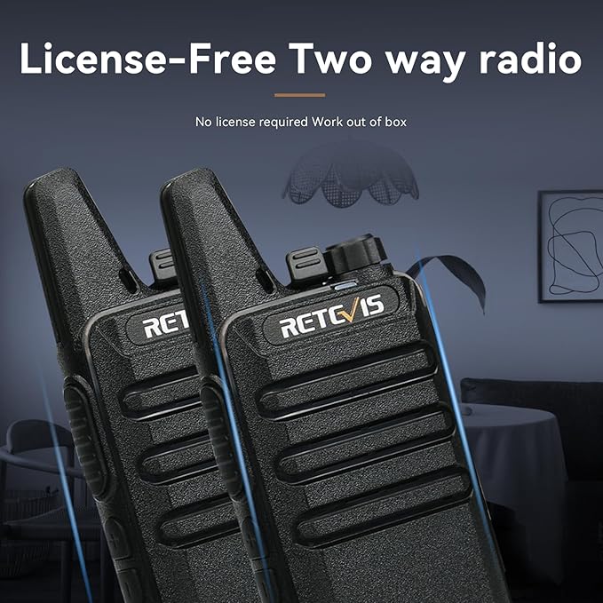 Retevis RT22 Walkie Talkies Rechargeable,Long Range Two Way Radio,2 Way Radio for Adults, Handsfree VOX Mini, for Business Office School Church Restaurant Retail(Black,10 Pcs, 5 Box)