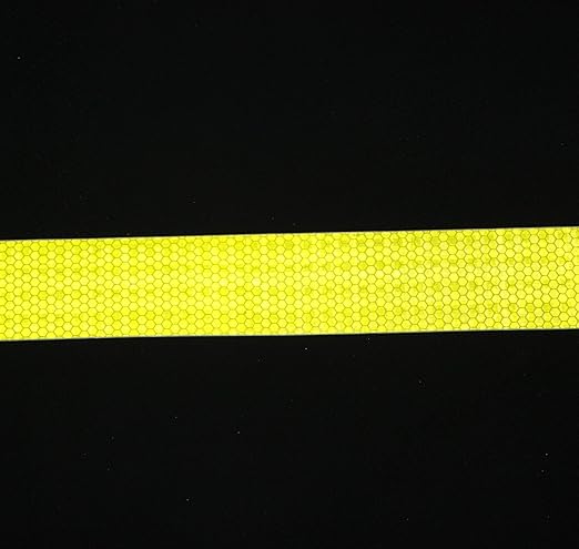 Fluorescent Yellow Reflective Tape Outdoor Waterproof 1 inch Wide, High Visibility Warning Safety Industrial Marking Tape (68 feet,10 Rolls)