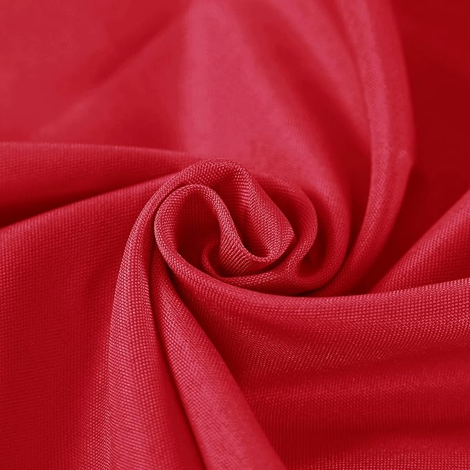 Fokitut 2 Pack Waterproof Round Tablecloth, 60 Inch, Stain Resistant and Wrinkle Polyester Table Cloth, Fabric Table Cover for Kitchen Dining, Wedding, Party, Holiday Dinner-Red