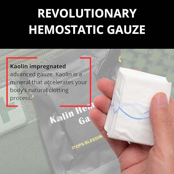 First Aid Advanced Quick Clotting Combat - Flexible Hemostatic - Stop The Bleed kit Faster Wound Packing with Quick Clotting Medical - Survival Kit Supplies - 3" x 12.5' (CT-GAUZE2)