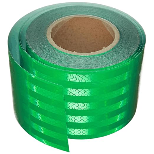 Green Non Fading Reflective Tape Outdoor Waterproof 4 inch Wide for Truck, High Visibility Safety Adhesive Stickers Strips (66 feet)