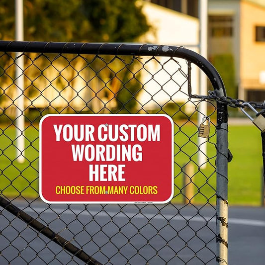 Custom Personalized Signs For Home, Office, Business, Delivery, Decor, Indoor/Outdoor Use Yellow Sign, 12x18 Aluminum Inches, Rust Free .063 Aluminum, Fade Resistant, Made in USA