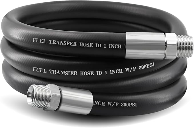 1" Fuel Transfer Hose 10FT,Farm Pump Hose with Male NPT Fittings for Gasoline,Diesel,Biodiesel…