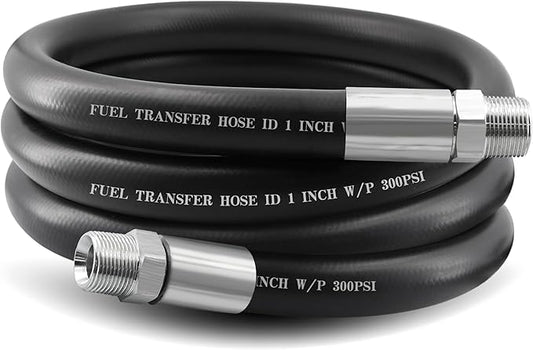 1" Fuel Transfer Hose 10FT,Farm Pump Hose with Male NPT Fittings for Gasoline,Diesel,Biodiesel…