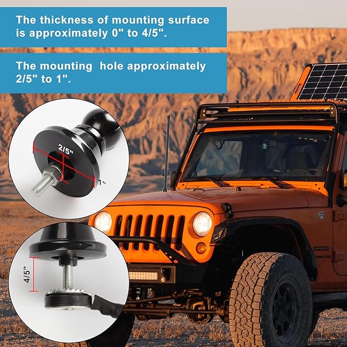 Marine Boat Radio Antenna Waterproof 16 Inch, Rubber Duck Dipole Flexible Mast FM AM Antenna for Boat Radio Car ATV UTV RZR SPA