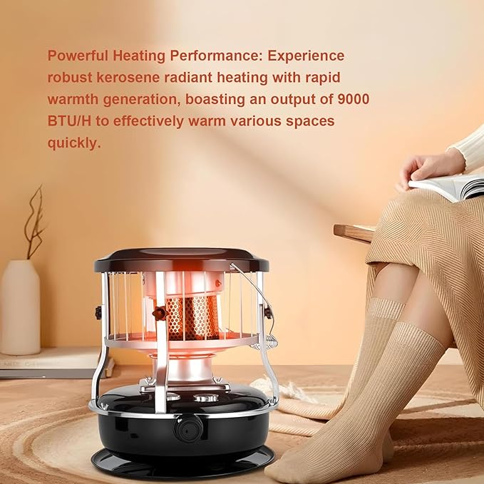 Portable Kerosene Heater Indoor Outdoor, Kerosene Stove Non Electric Heaters, Emergency Oil Heater, for Heating Garage Cooking Camping