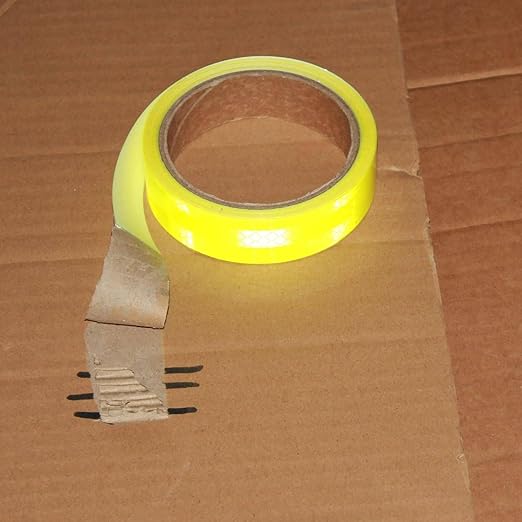 Non Fading Fluorescent Yellow Reflective Tape Outdoor Waterproof 1 inch, High Visibility Warning Safety Industrial Marking Tape (15 feet)