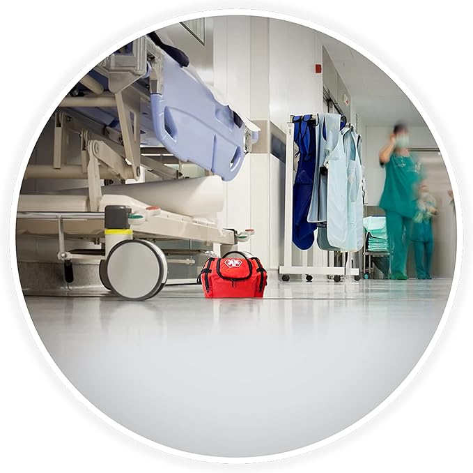 ASA TECHMED First Aid Responder EMS Emergency Medical Trauma Bag EMT, Fire Fighter, Police Officer, Paramedics, Nurse, Red