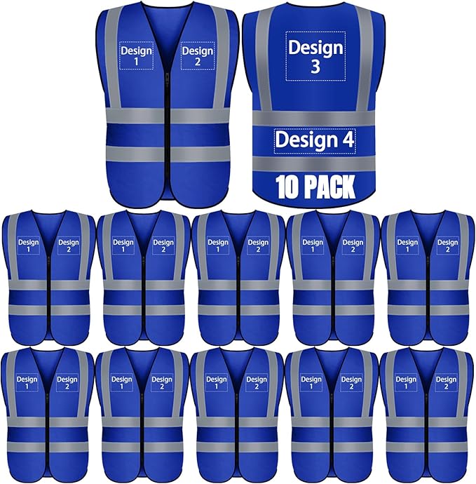 BeautyWill Custom Logo Safety Vest S,M,L,XL,2XL,3XL,4XL Personalized Safety Vest High Visibility Apparel