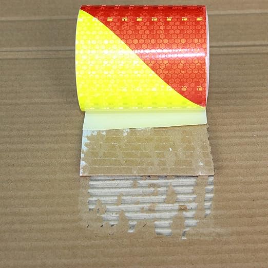Reflective Tape 4 inch Wide, Outdoor Waterproof Hazard Conspicuity Safety Warning Industrial Marking Tape (11 feet)