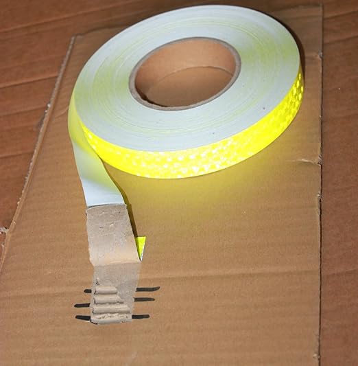 Fluorescent Yellow Reflective Tape Outdoor Waterproof 1 inch Wide, High Visibility Safety Warning Reflector Sticker Strips (168 feet)