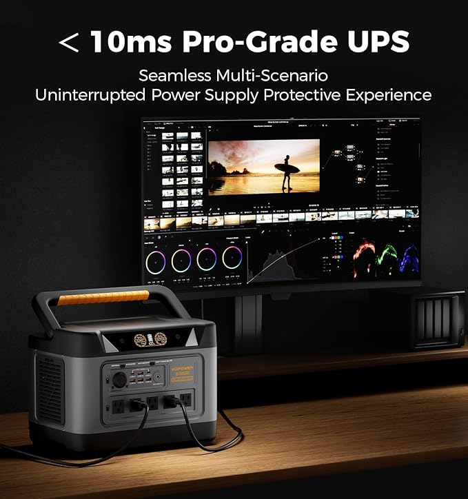 S1200 1190Wh Portable Power Station(Solar Panel Option) | 1200W (1800W Surge) Pure Sine Wave AC + Max 400W Solar Input | UPS Backup for Home, RV & Emergencies