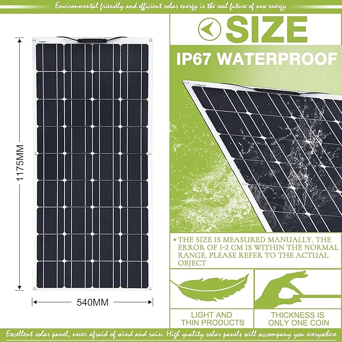 800 Watt Flexible Solar Panel for RV, 2 × 400 Watt 12 Volt Solar Power Panel Kit with 40A Solar Charge Controller & Inverter Monocrystalline Solar Panels for Camping Off Grid Battery Charging Boat