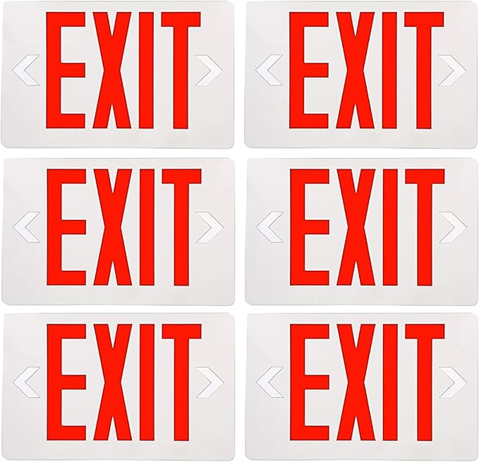KastLite LED Exit Sign | Emergency Exit Sign with 90 Min Battery Backup | Ceiling & Wall Mount | Damp Rated, UL Listed, 120/277VAC, UL94V-0, Easy Install Small LED Exit Sign for Commercial Indoor Use