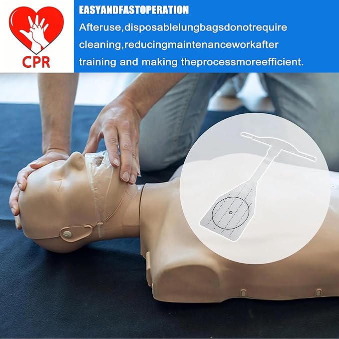 50 Pcs Disposable CPR Face Shields with Adult Lung Bags – Compatible with Prestan Professional Adult Training Manikins – Replacement Parts for CPR & EFR Training Dear Amazon Compliance Team