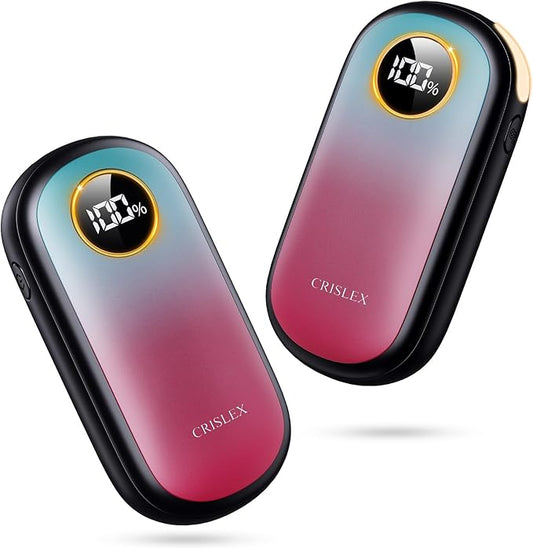 Hand Warmers Rechargeable, Dual-Sided Heating with LED Display, Flashlight, 4 Heating Levels Electric Pocket Heater for Raynauds, Golf, Camping, Hunting, Gifts for Christmas Men Women