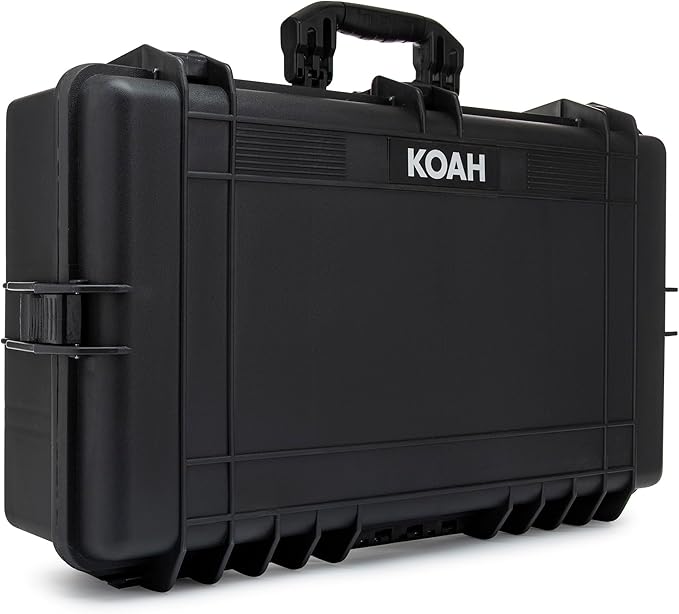 Koah Weatherproof Hard Case with Customizable Foam (28.3" x 16.9" x 7.0" Inch outer, 25.4" x 13.7" x 6.4" inner)