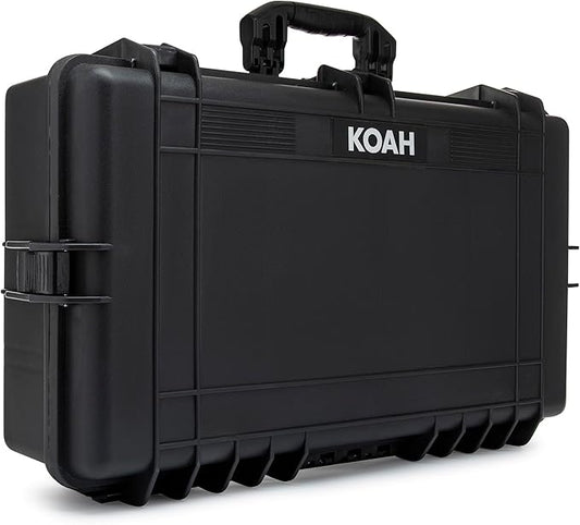 Koah Weatherproof Hard Case with Customizable Foam (28.3" x 16.9" x 7.0" Inch outer, 25.4" x 13.7" x 6.4" inner)