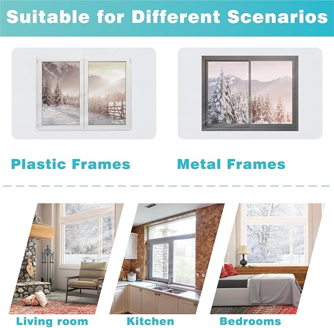 110'' x 394'' Window Insulation Kit, Window Insulation for Winter, POF Window Sealer for Winter, Insulates Indoor Windows Keep Warm for Weatherproofing Window Film for Winter Window Covering-1PCS
