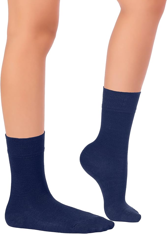 Hugh Ugoli Kids School Uniform Rayon Derived from Bamboo Dress Crew Socks for Toddlers to Youth, 3T - 14 Years Old, 5 Pairs