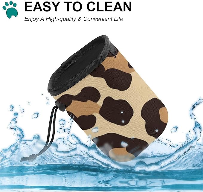 Portable Travel Dog Carrier Bag, Fashion Pet Training Package, Puppy Snack Pocket with Adjustable Waist Belt for Cat Dog Puppy Cool Cheetah Leopard Print