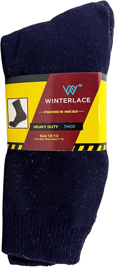 48 Pairs Bulk Thermal Winter Socks for Men, Warm Heavy Duty Cold Resistant Thick Boot Sock